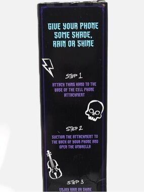 NYX Wednesday Phone Umbrella Accessory in Black with Purple & black